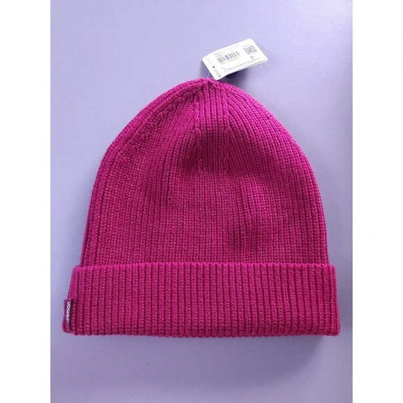 NWT Lululemon RIBBED MERINO WOOL BLEND KNIT BEANIE SZ L/XL Pomegranate - Picture 2 of 9